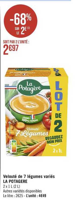 velouté de 7 légumes variés la potagère