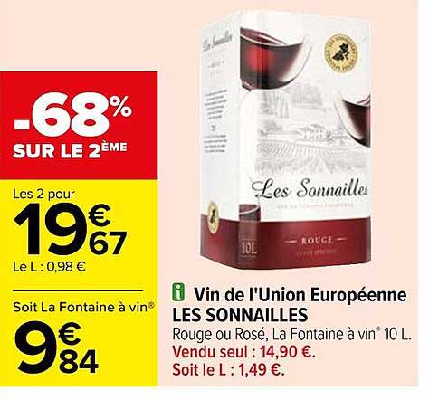 vin de l'union européenne les sonnailles