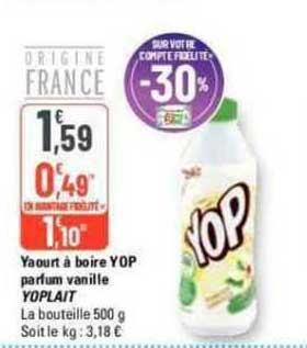 Yaourt à Boire Yop Parfum Vanille Yoplait