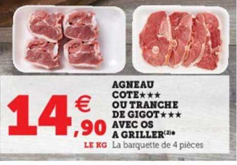 Agneau Côte Ou Tranche De Gigot Avec Os à Griller