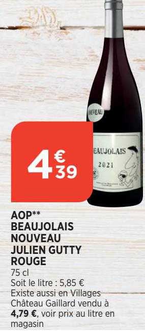 aop beaujolais nouveau julien gutty rouge