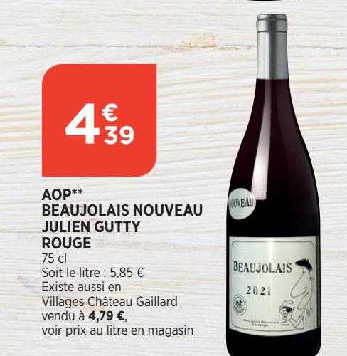 aop beaujolais nouveau julien gutty rouge