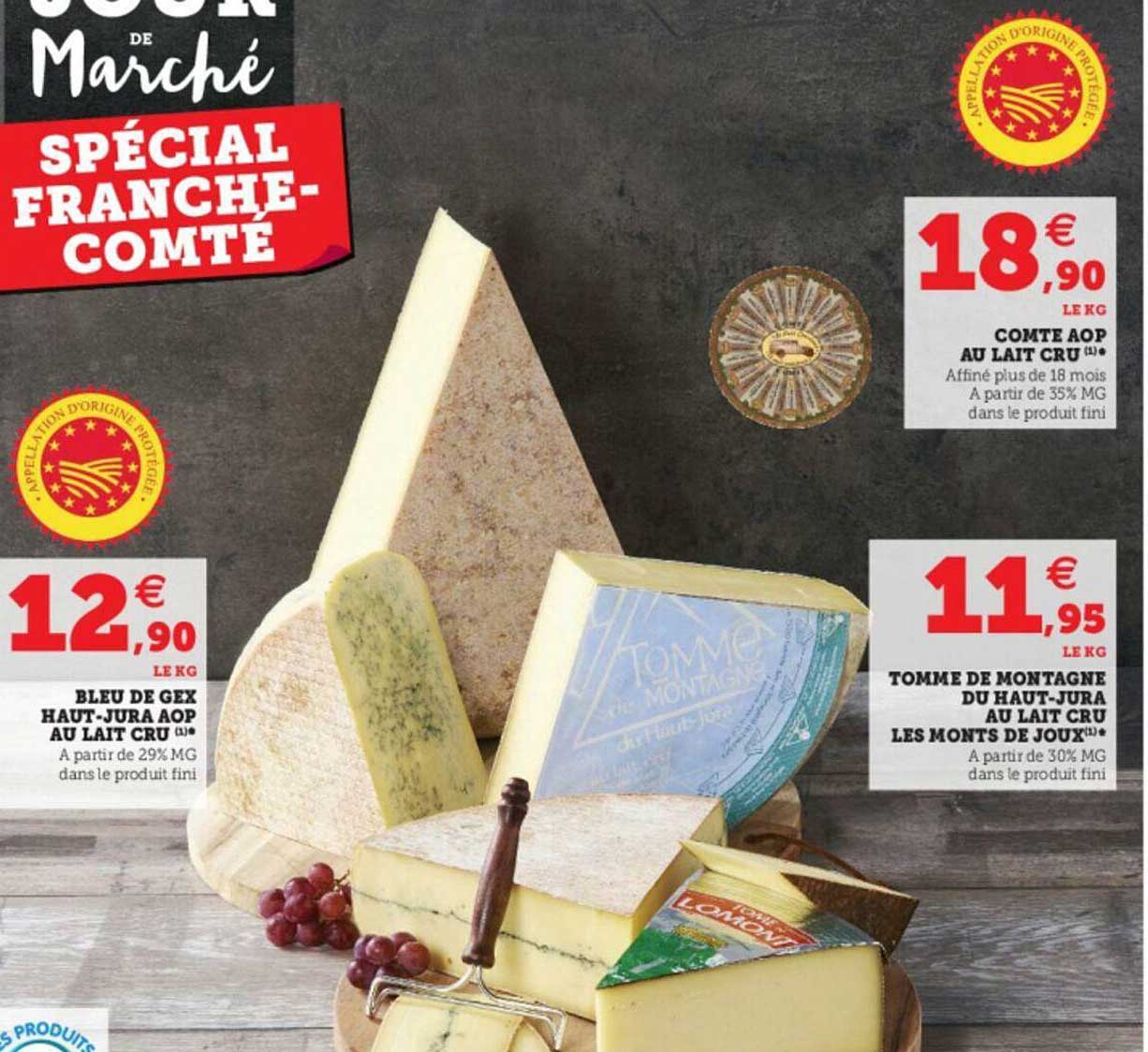 Bleu De Gex Haut-jura Aop Au Lait Cru, Comte Aop Au Lait Cru, Tomme De Montagne Du Haut-jura Au Lait Cru Les Monts De Joux