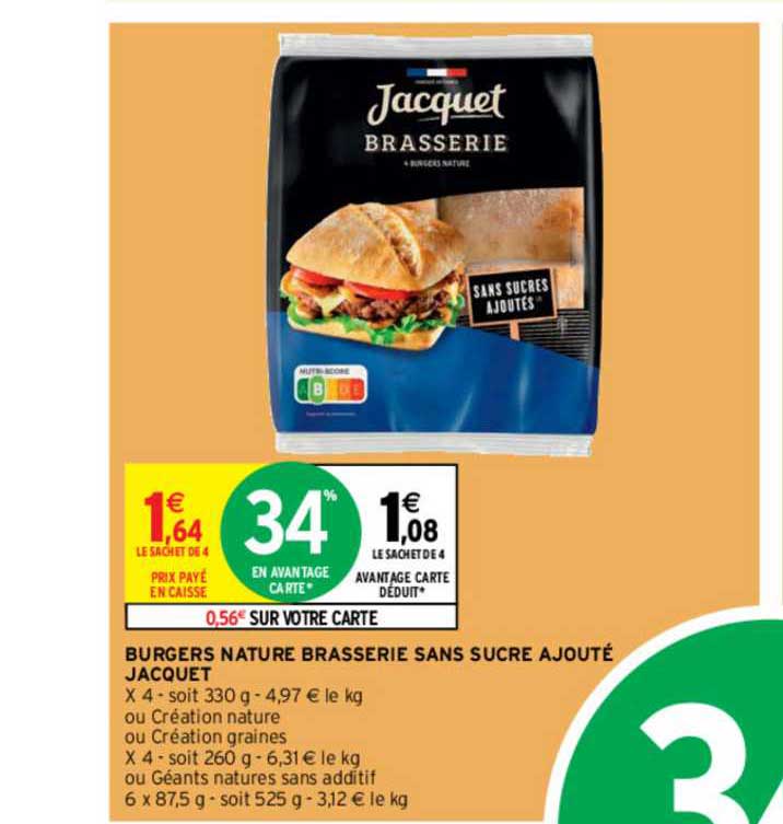burgers nature brasserie sans sucre ajouté jacquet