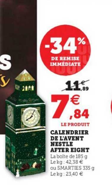 calendrier de l'avent nestlé after eight