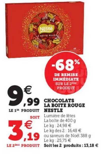 Chocolats La Boîte Rouge Nestlé
