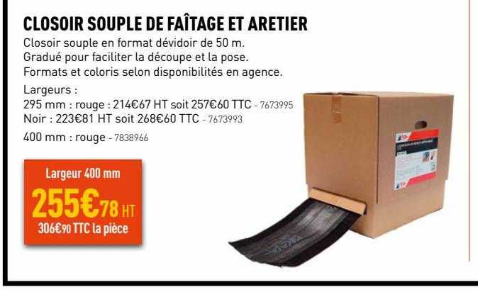 closoire souple de faîtage et aretier