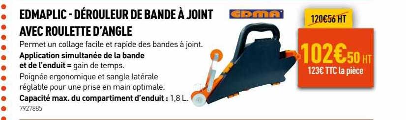 edmaplic - dérouleur de bande à joint avec roulette d'angle edma