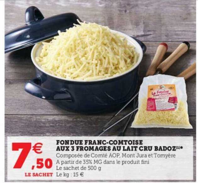 fondue franc-comtoise aux 3 fromages au lait cru badoz