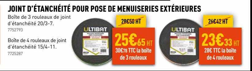 joint d'étanchéité pour pose de menuiseries extérieures