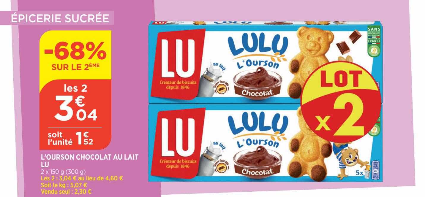 L'ourson Chocolat Au Lait Lu