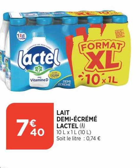 lait demi-écrémé lactel