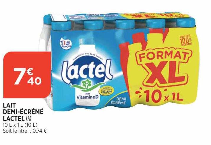 lait demi-écrémé lactel