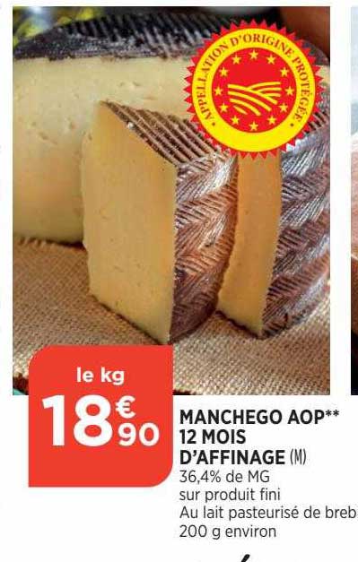 manchego aop 12 mois d'affinage