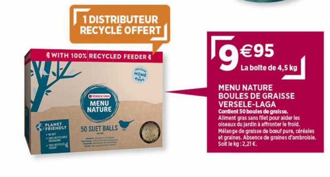menu nature boules de graisse versele-laga
