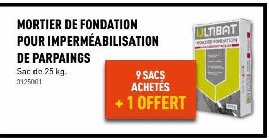 mortier de fondation pour imperméabilisation de parpaings