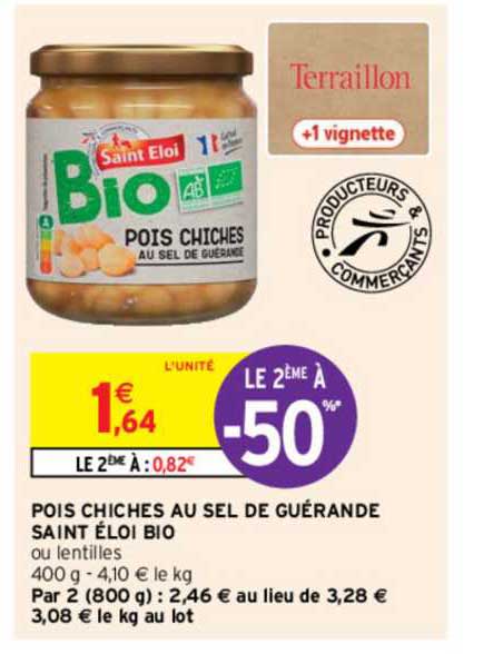 pois chiches au sel de guérande saint éloi bio