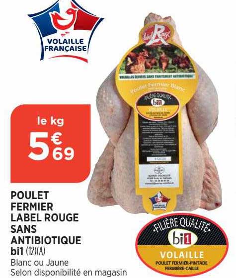 poulet fermier label rouge sans antibiotique bi1
