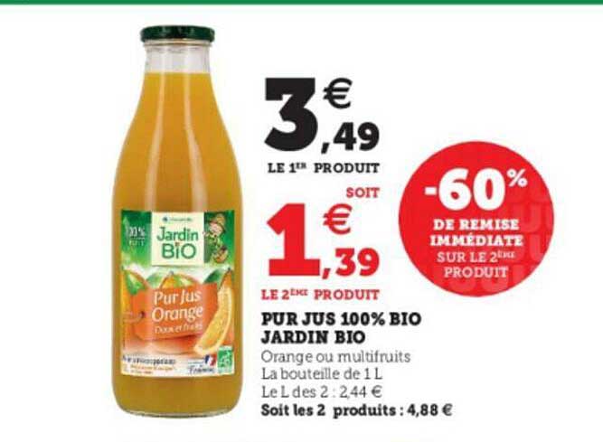 Pur Jus 100% Bio Jardin Bio