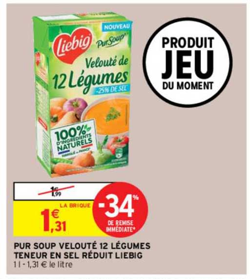 pur soup velouté 12 légumes teneur en sel réduit liebig -34% de remise immédiate