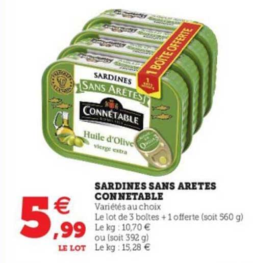 sardines sans arêtes connetable
