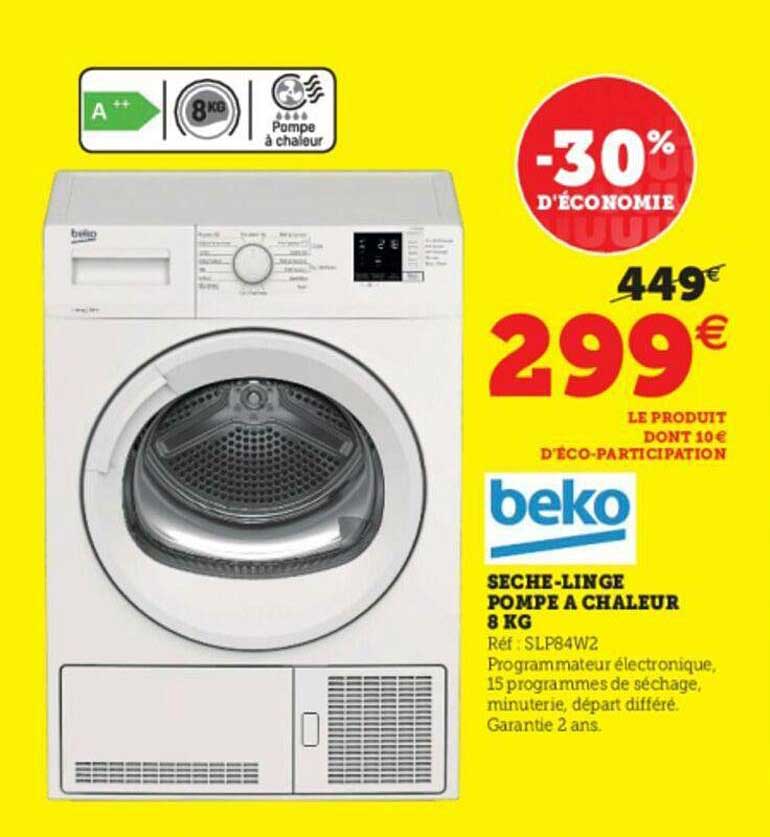 Sèche-linge Pompe à Chaleur 8 Kg Beko