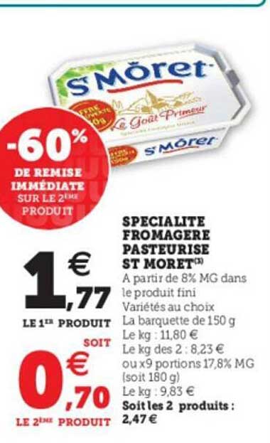 spécialité fromagère pasteurisé st môret