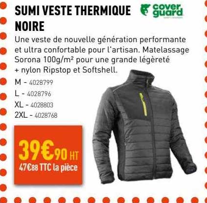 sumi veste thermique noire cover guard