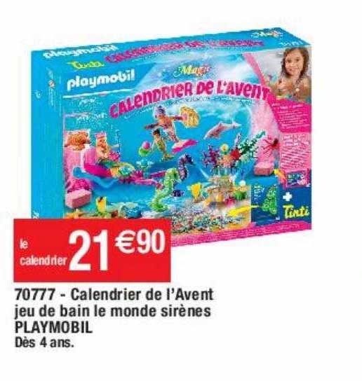 70777 - calendrier de l'avent jeu de bain le monde sirènes playmobil