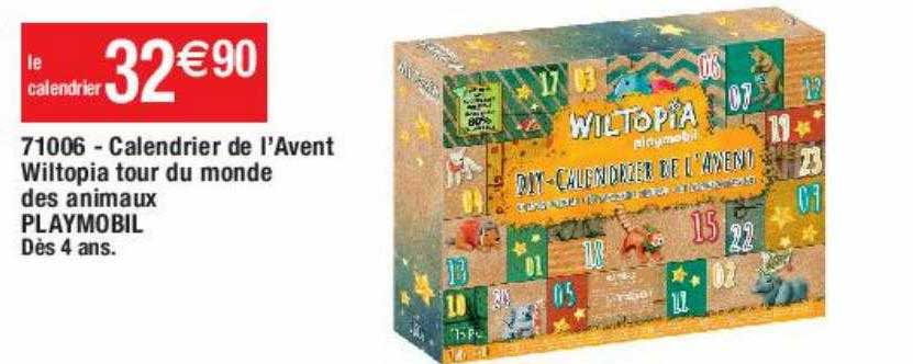 71006 - Calendrier De L'avent Wiltopia Tour Du Monde Des Animaux Playmobil