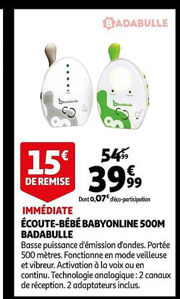 badabulle écoute-bébé babyonline 500m badabulle