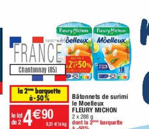 bâtonnets de surimi le moelleux fleury michon
