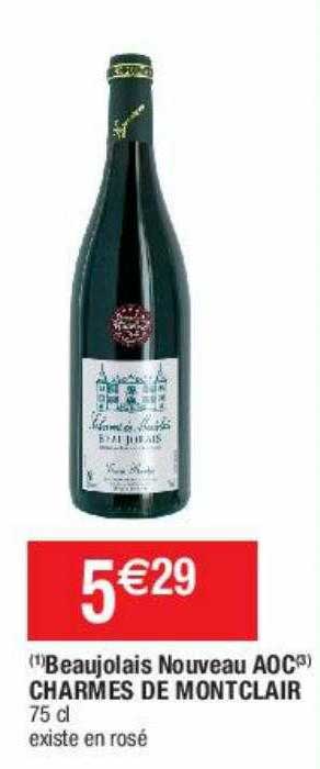 beaujolais nouveau aoc charmes de montclair