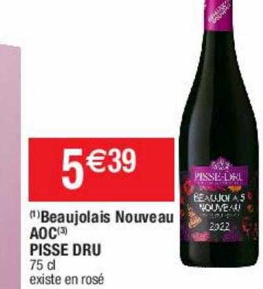 beaujolais nouveau aoc pisse dru