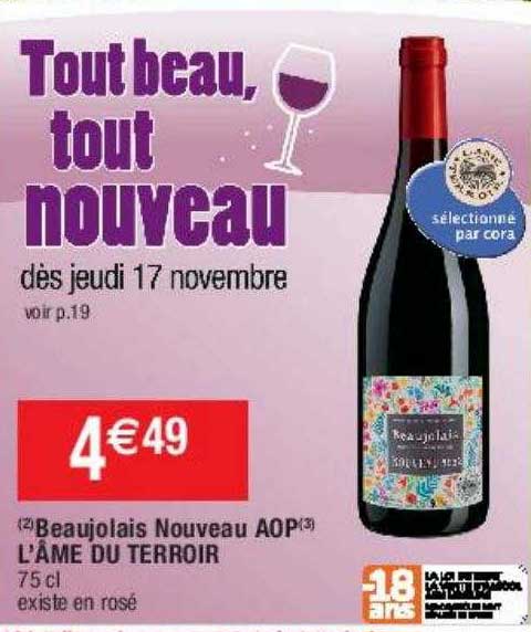 beaujolais nouveau aop l'âme du terroir