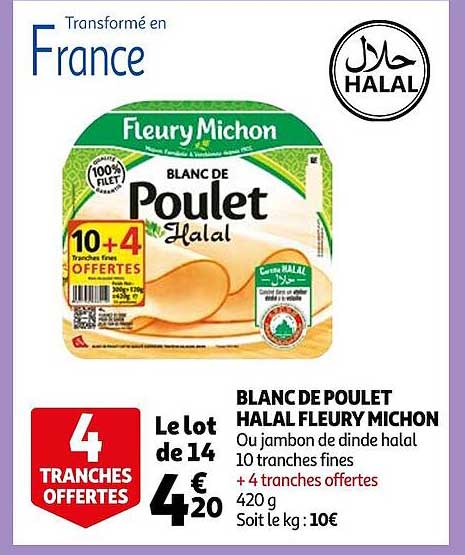 blanc de poulet halal fleury michon