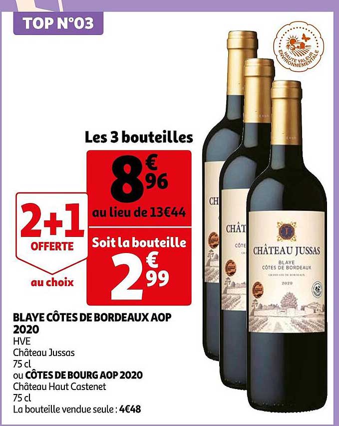 blaye côtes de bordeaux aop 2020 ou côtes de bourg aop 2020