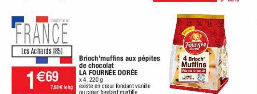 brioch'muffins aux pépites de chocolat la fournée dorée