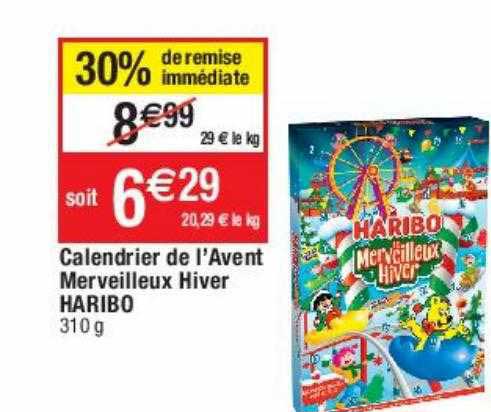 calendrier de l'avent merveilleux hiver haribo