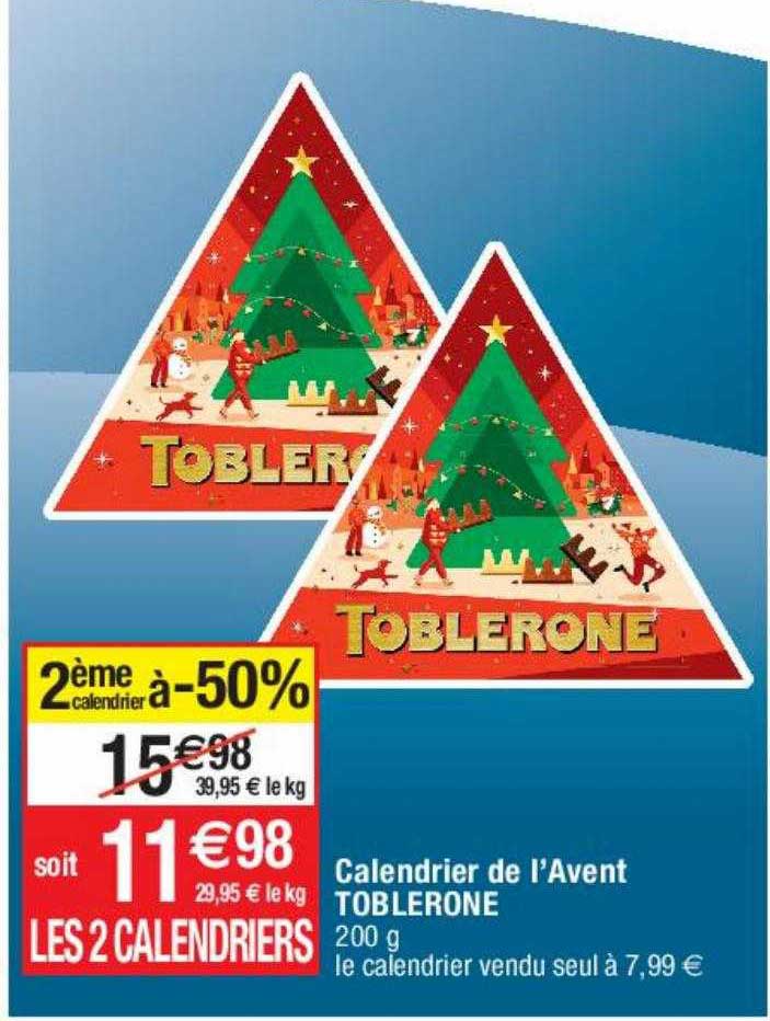 calendrier de l'avent toblerone