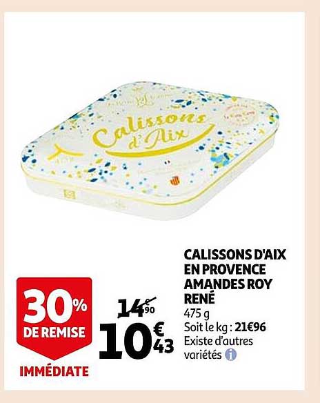 calissons d'aix en provence amandes roy rené