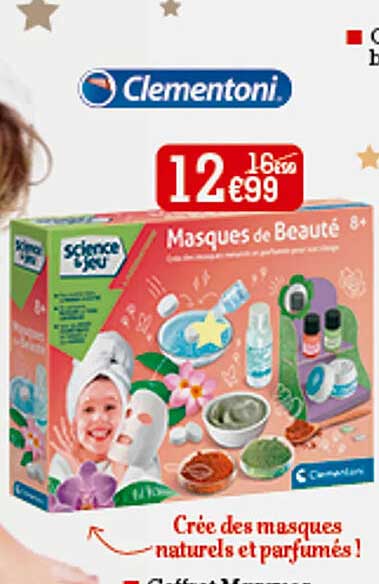 clementoni science & jeu masques de beauté