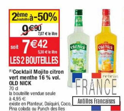 cocktail mojito citron vert menthe 16% vol. old nick