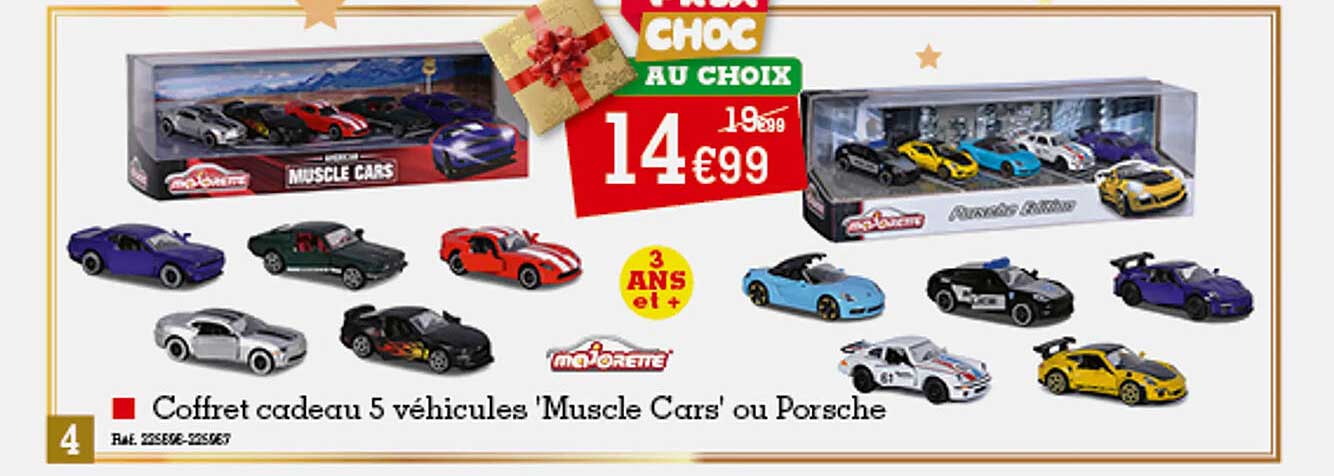 coffret cadeau 5 véhicules 'muscle cars' ou porsche