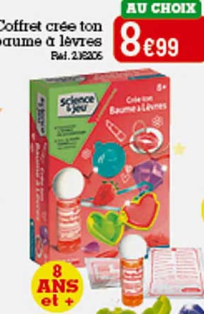 coffret crée ton baum à lèvres science & jeu clementoni