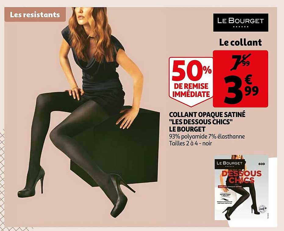 collant opaque satiné "les dessous chics" le bourget