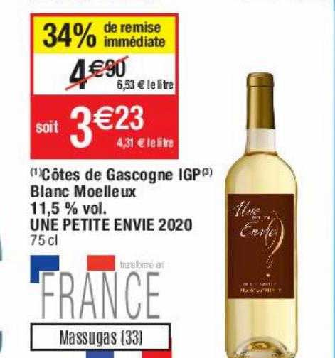 côtes de gascogne igp blanc moelleux une petite envie 2020