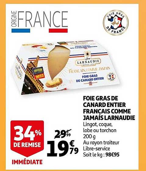 foie gras de canard entier français comme jamais larnaudie