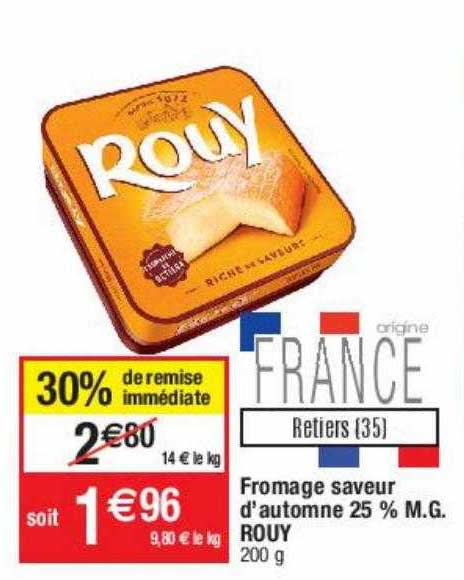 fromage saveur d'automne 25% mg rouy