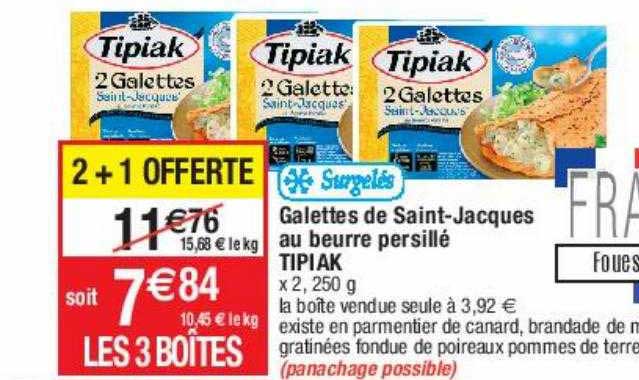 galettes de saint-jacques au beurre persillé tipiak